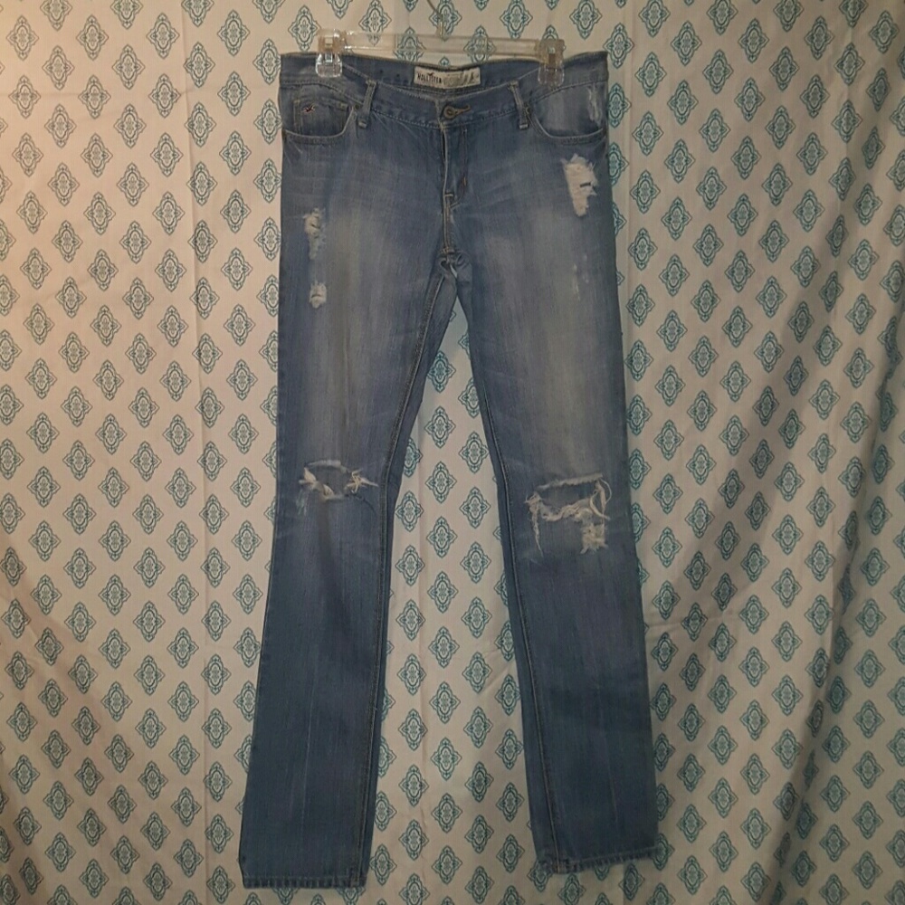 Hollister distressed holey jeans