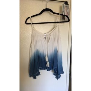 Dip dyed Indigo Flowy Boho Shirt