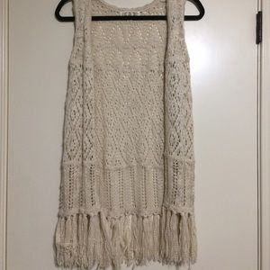 Fringe sweater vest