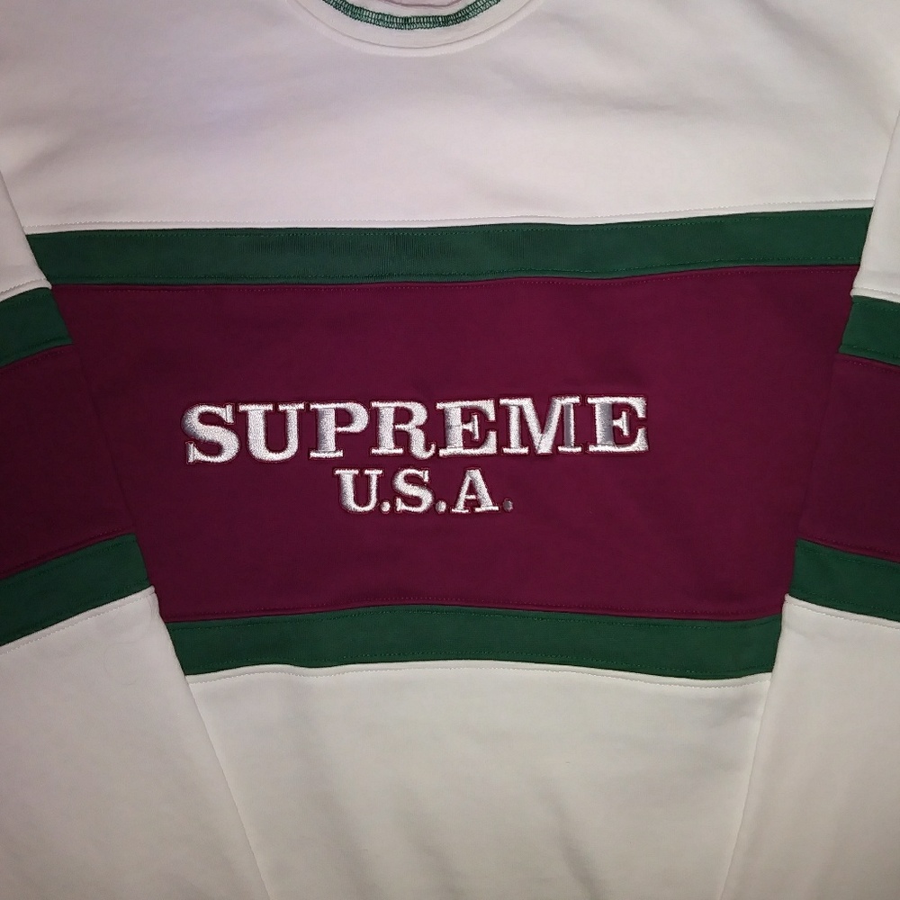Supreme Center Stripe Crewneck Sweater