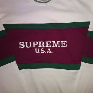 Supreme Center Stripe Crewneck Sweater
