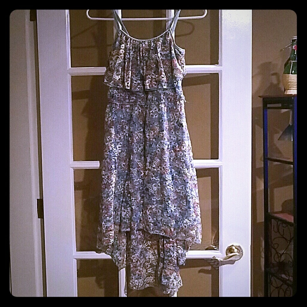 Love Reign Asymmetrical Floral Ruffled Top Dress