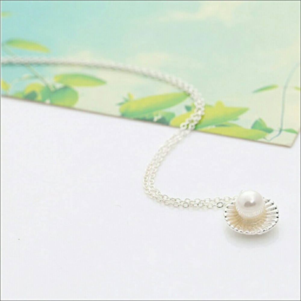 Silver Shell Pearl Necklace