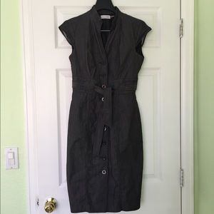 Calvin Klein Black Denim Button Dress