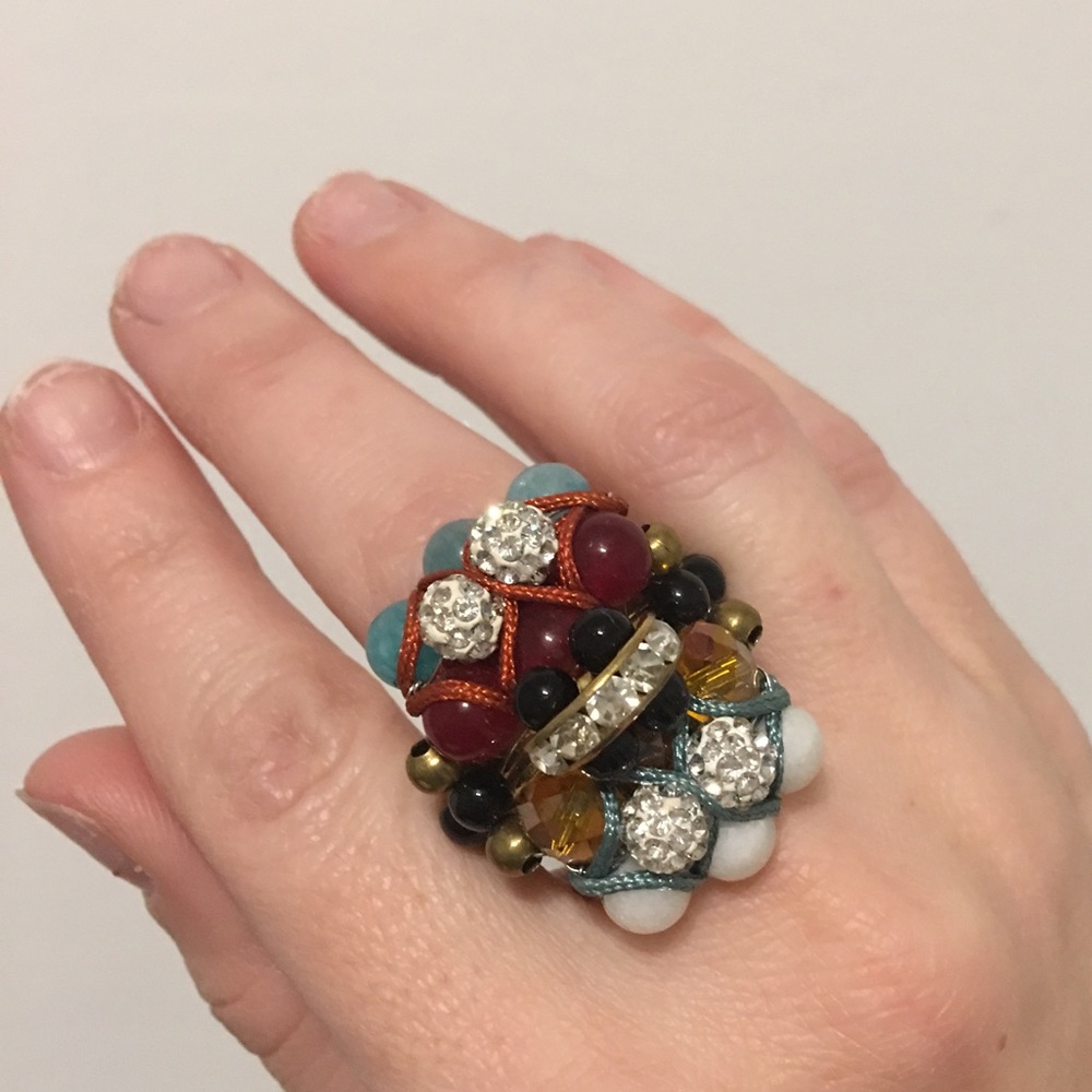 Pam Hiran Anthropologie Beaded Ring