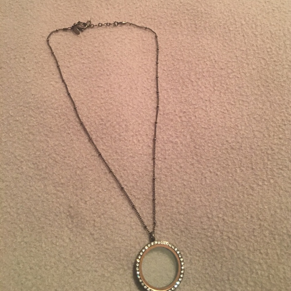 Origami Owl Chocolate Brown Large Locket and Chain