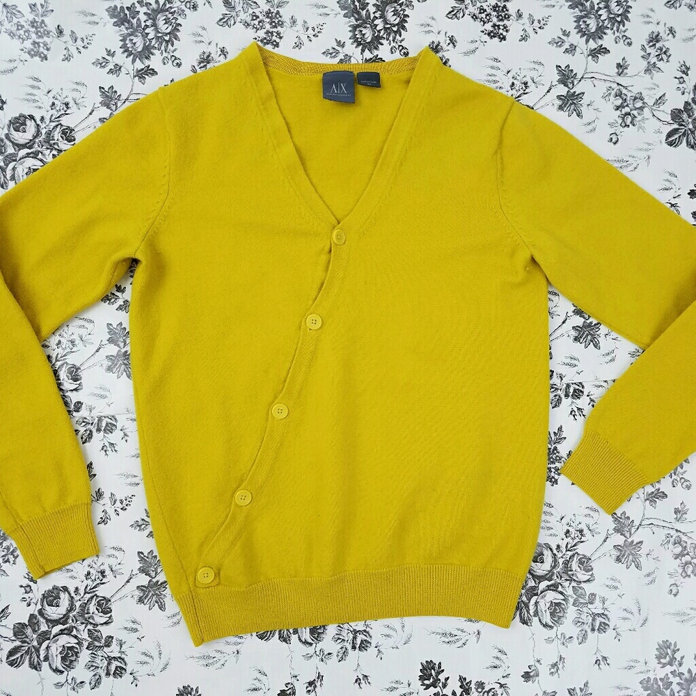 Armani Exchange Cross Heart Button Wool Sweater XS