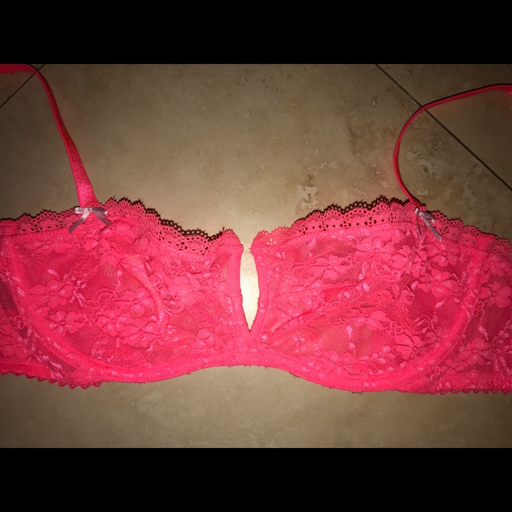 Victoria Secret Lace Neon Pink/Coral Bra