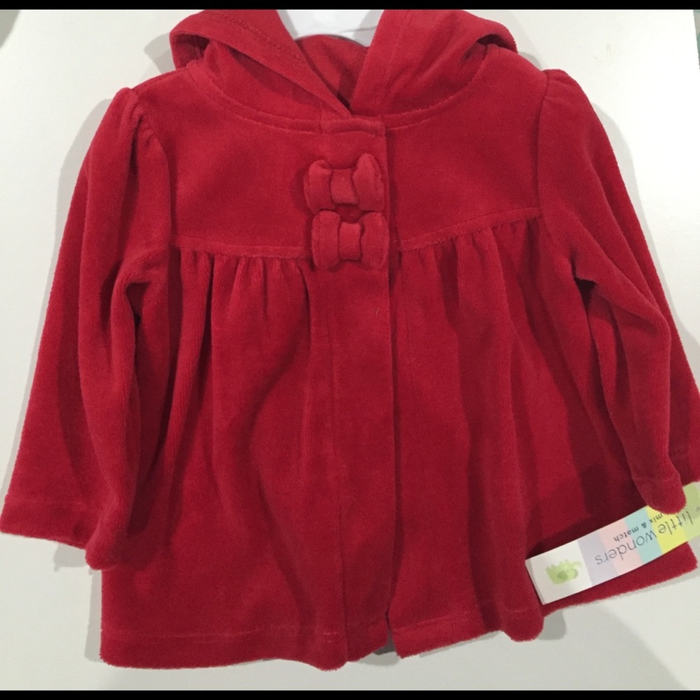 Girls Velour Hoodie 3-6 Months Cotton Blend