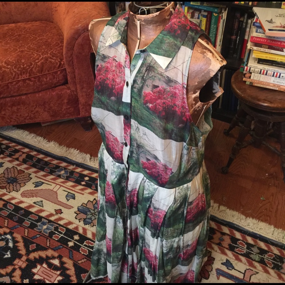 Anthropologie Crepe Myrtle Shirtdress