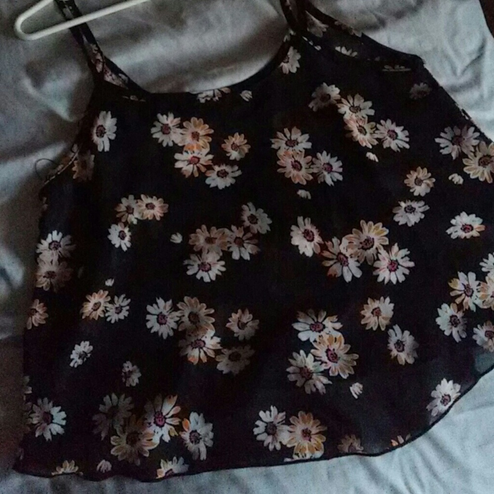 Black and pink floral tank!