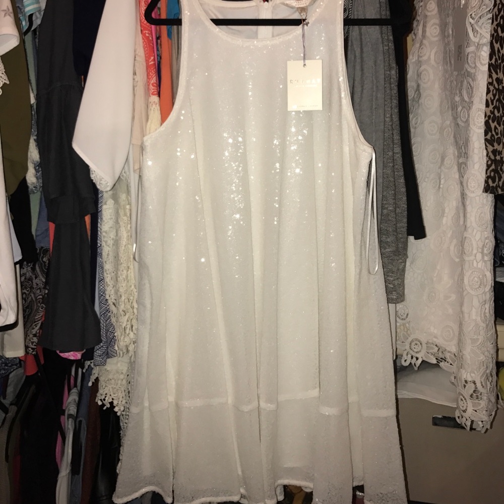 Lauren Conrad White Sequence Dress