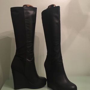 Black wedge tall boots - Melori