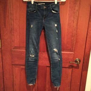 Zara ripped skinny jeans