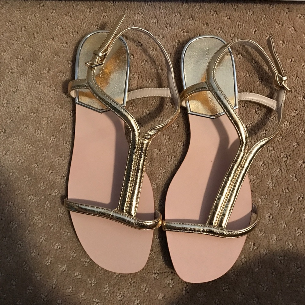 Zara Gold Basic Sandal