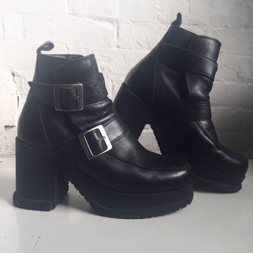 Vintage Leather Platform Harley Davidson Boots
