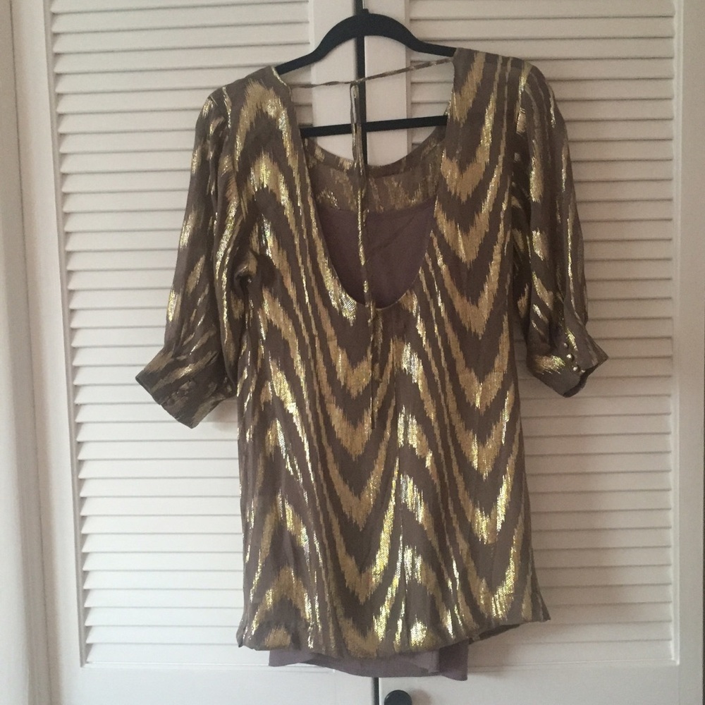 Metallic detail cocktail dress