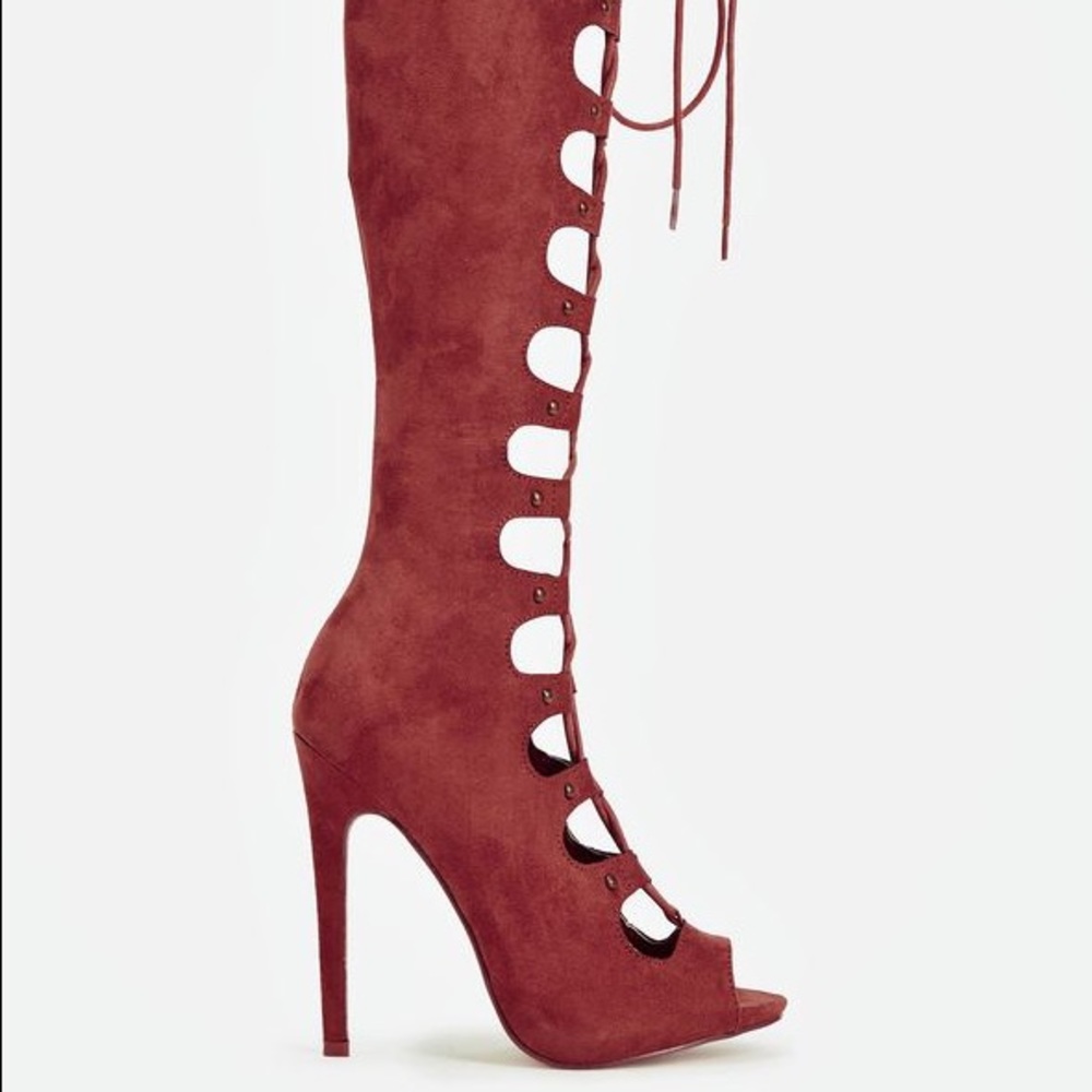 PRICE DROP 🎉 NWT❗️Burgundy High Heel Laced Boots