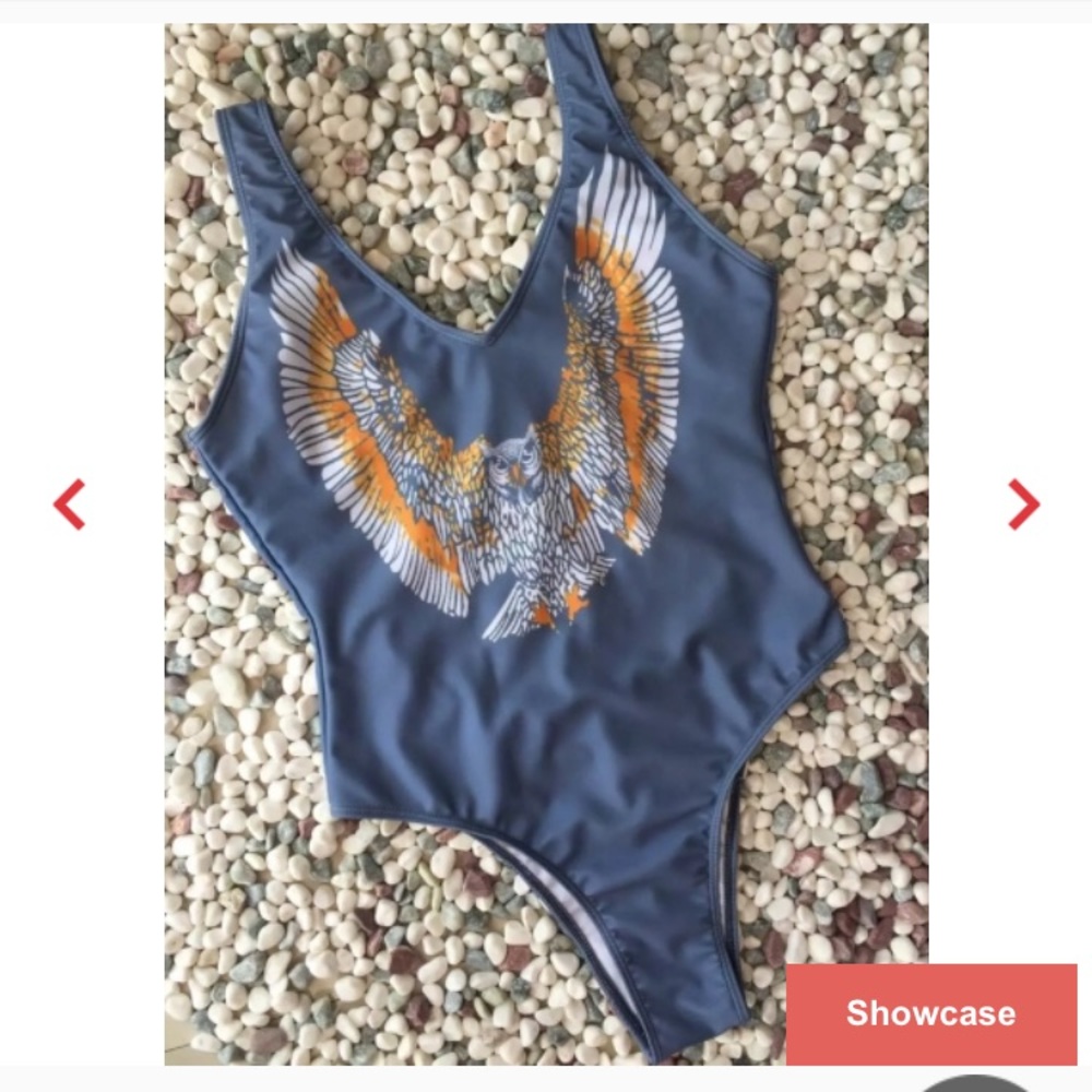 Owl Blue/Gray Swimsuit.
