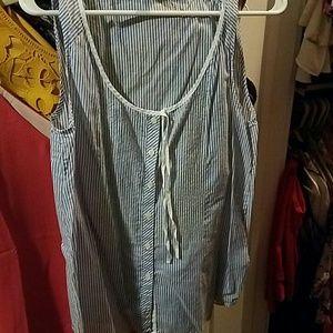 Sequin seersucker tank top