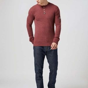 Superdry Men's Red Henley T-shirt