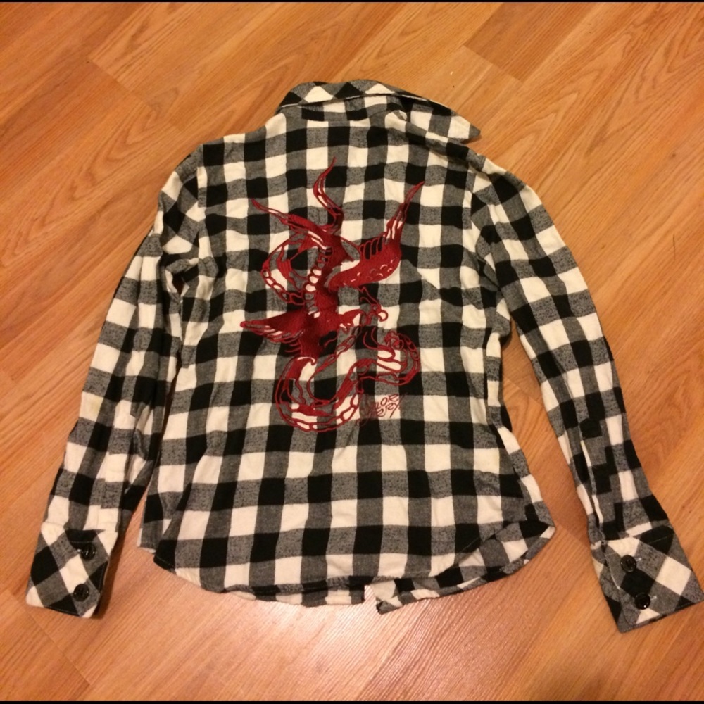 Sailor Jerry XS embroidered flannel