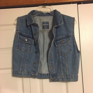 Jean sleeveless jacket