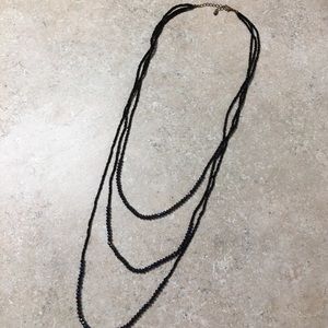 Sparkly multilayered black necklace!