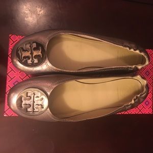Tory Burch Minnie Travel Ballet Flats - Gunmetal