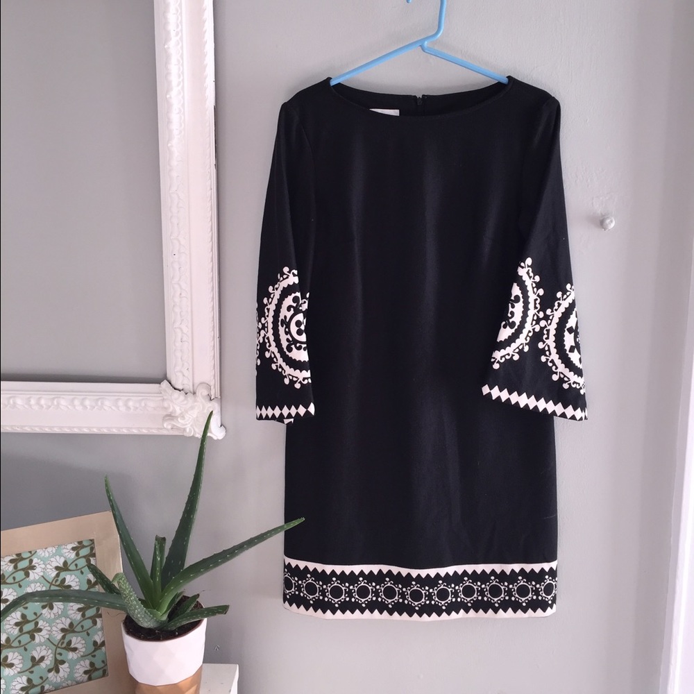 Shift Dress with Flare Sleeves