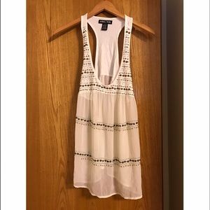 Sheer beaded racer back top