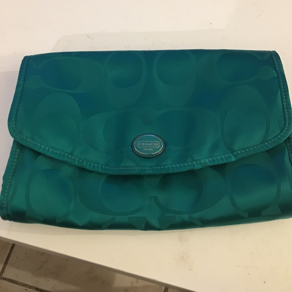 Coach cosmetic bag jade green