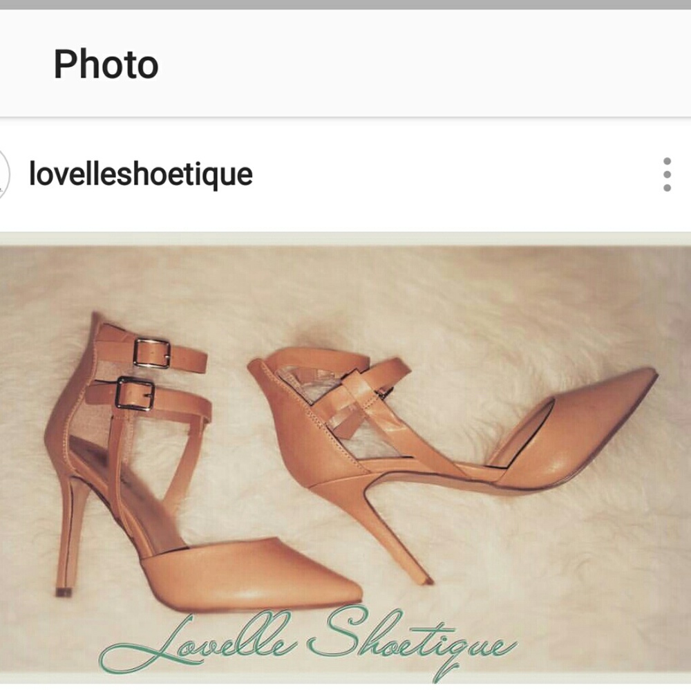 Beige Closed Toe Heels