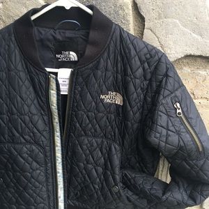 Black North Face Quilted Bomber