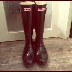 Black Original Gloss Tall Hunter Boots