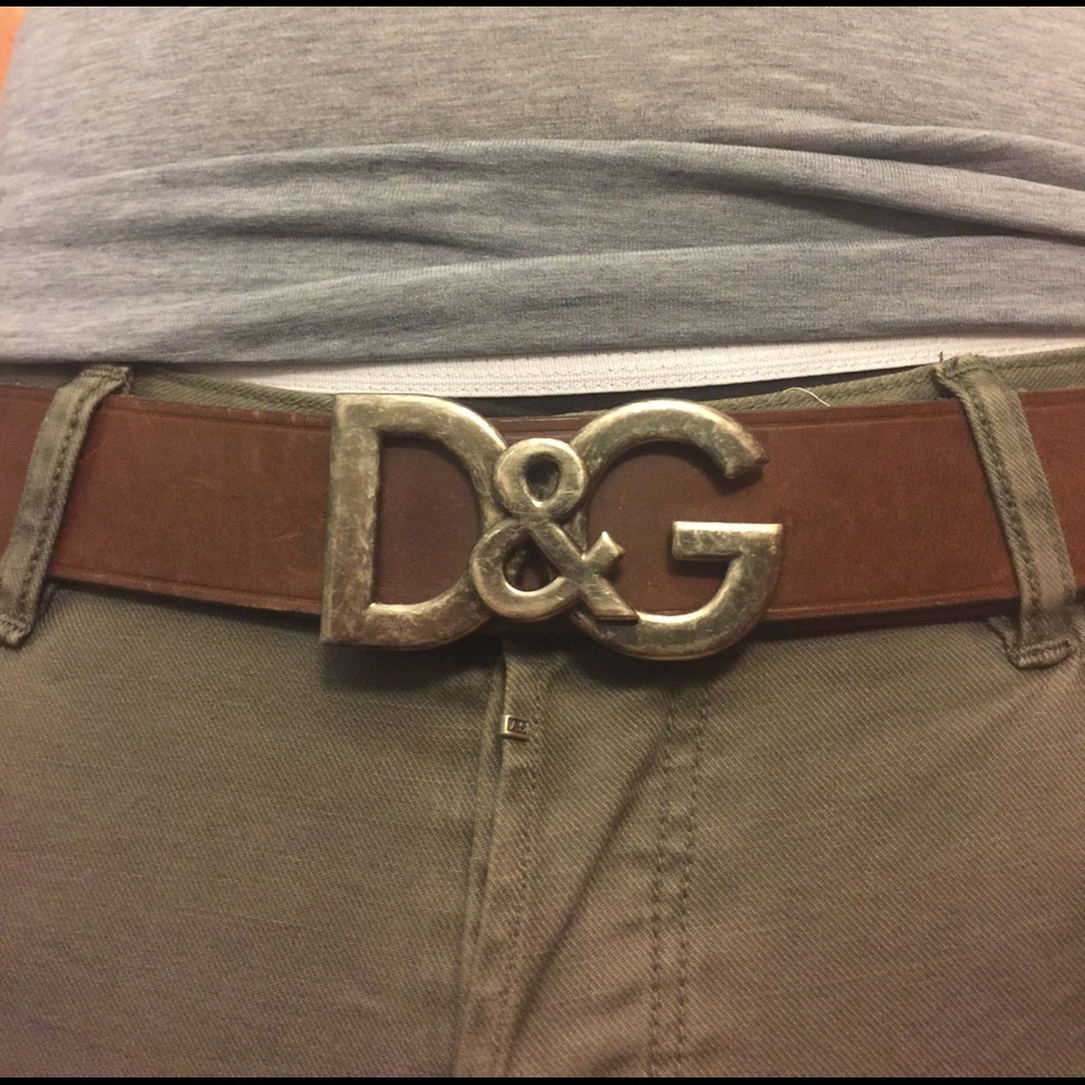 D&G brown leather belt