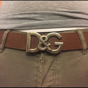 D&G brown leather belt