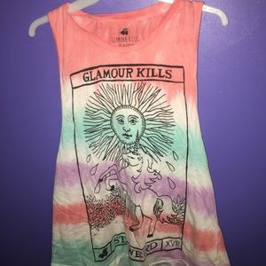 Glamour kills tye dye tank top