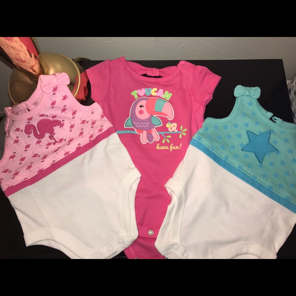 3 outfits for baby girl.