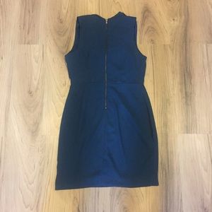 Sapphire Blue Cocktail Dress with Exposed Zipper