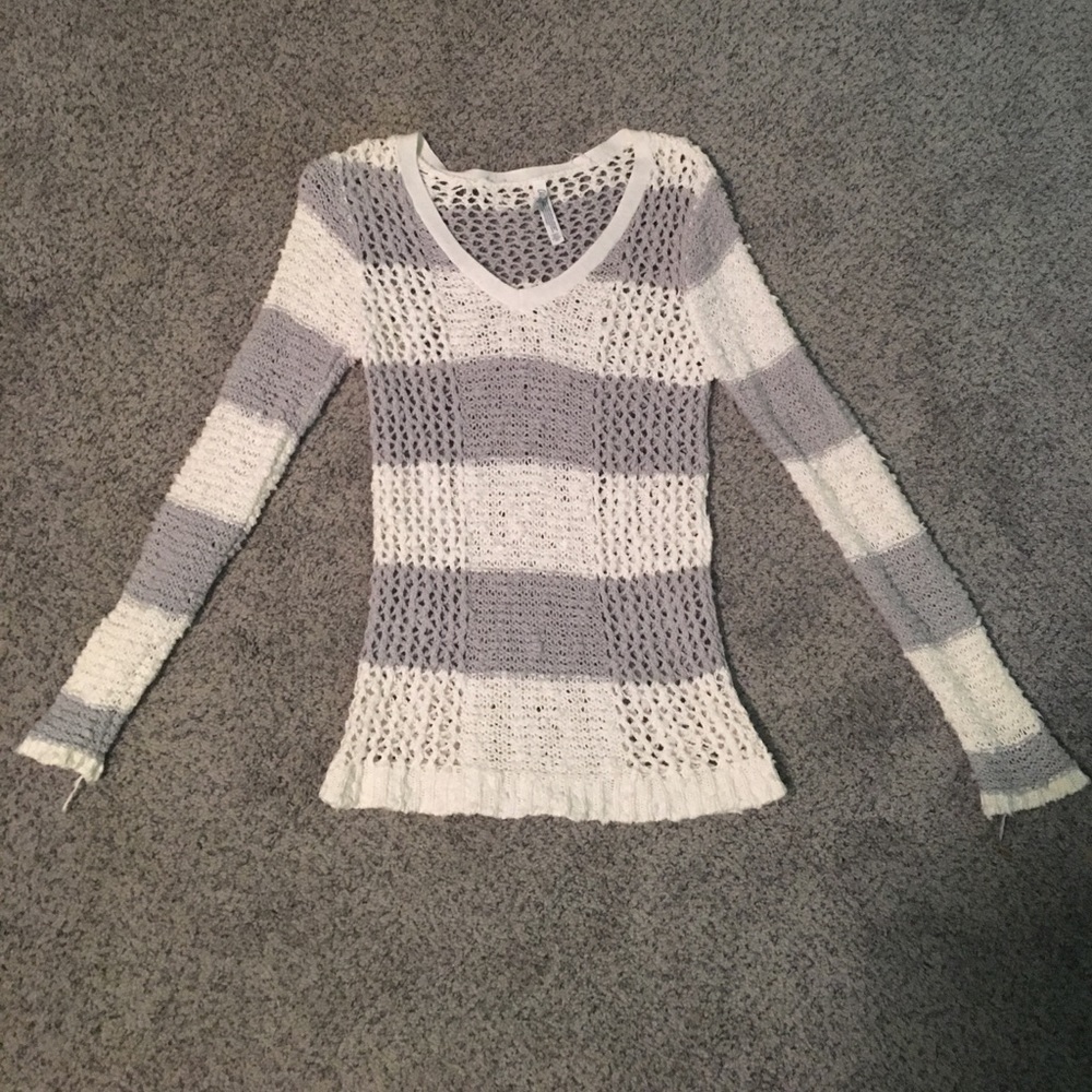 Grey and White Sweater