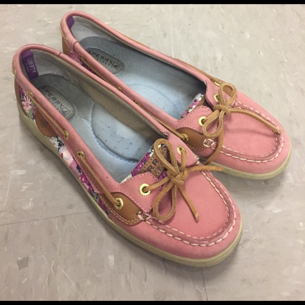 Sperry Topsider Pink Flower Boat Shoes