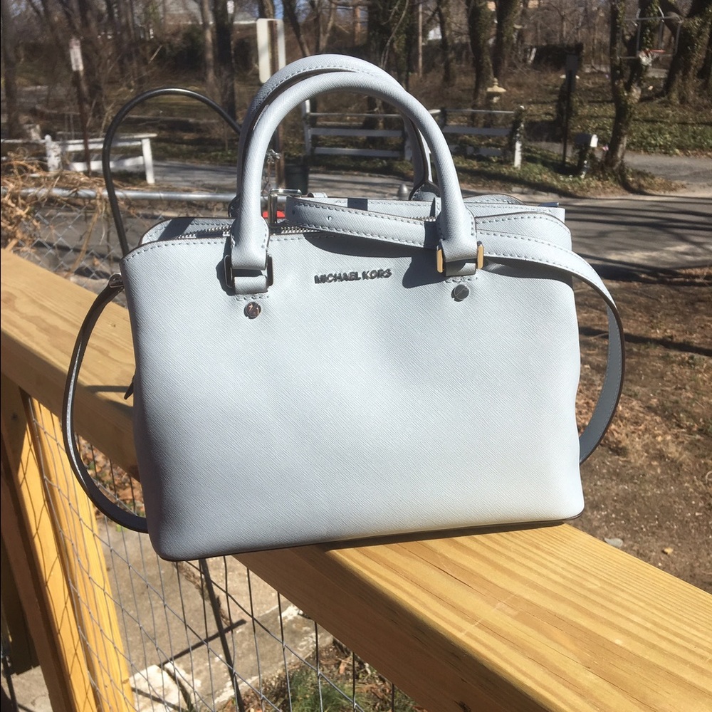 Michael Kors Dusty Blue Savannah Bag Med