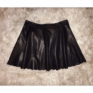 Black Faux Leather Mini Skirt