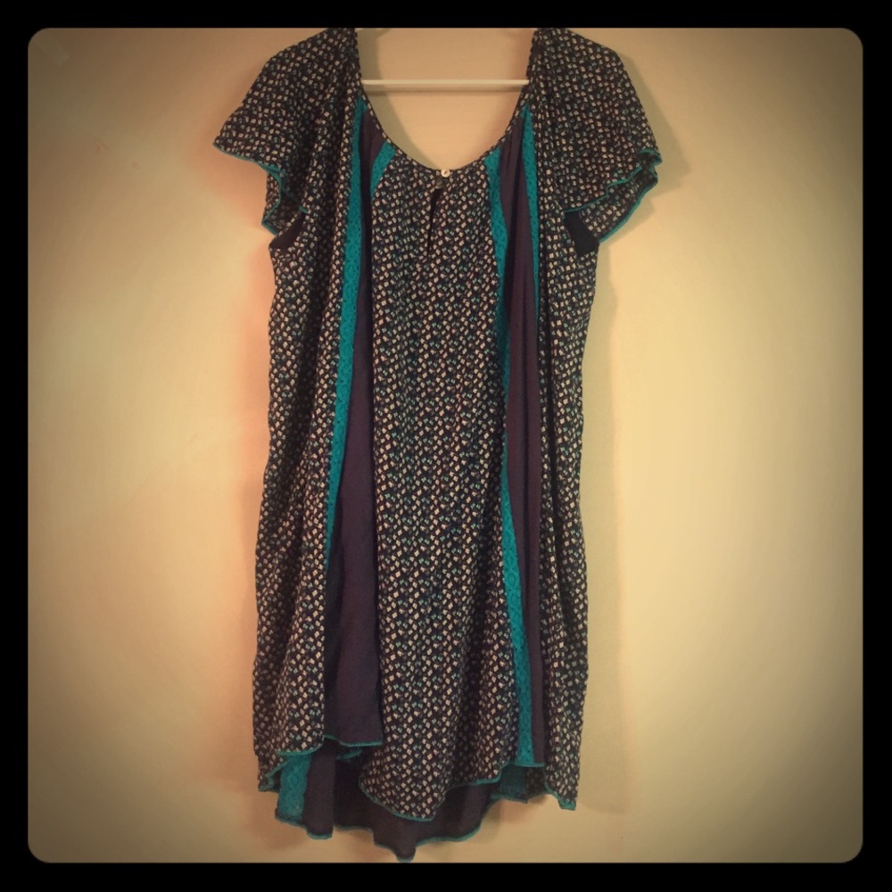 BOHO CHIC, PATTERNED FLORAL DRESS, XL