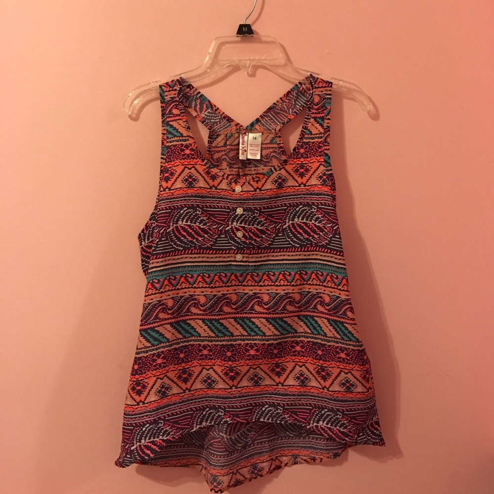 Tribal neon tank top