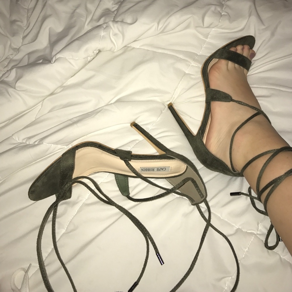 Green Strapped ankle heels - Cape Robbin