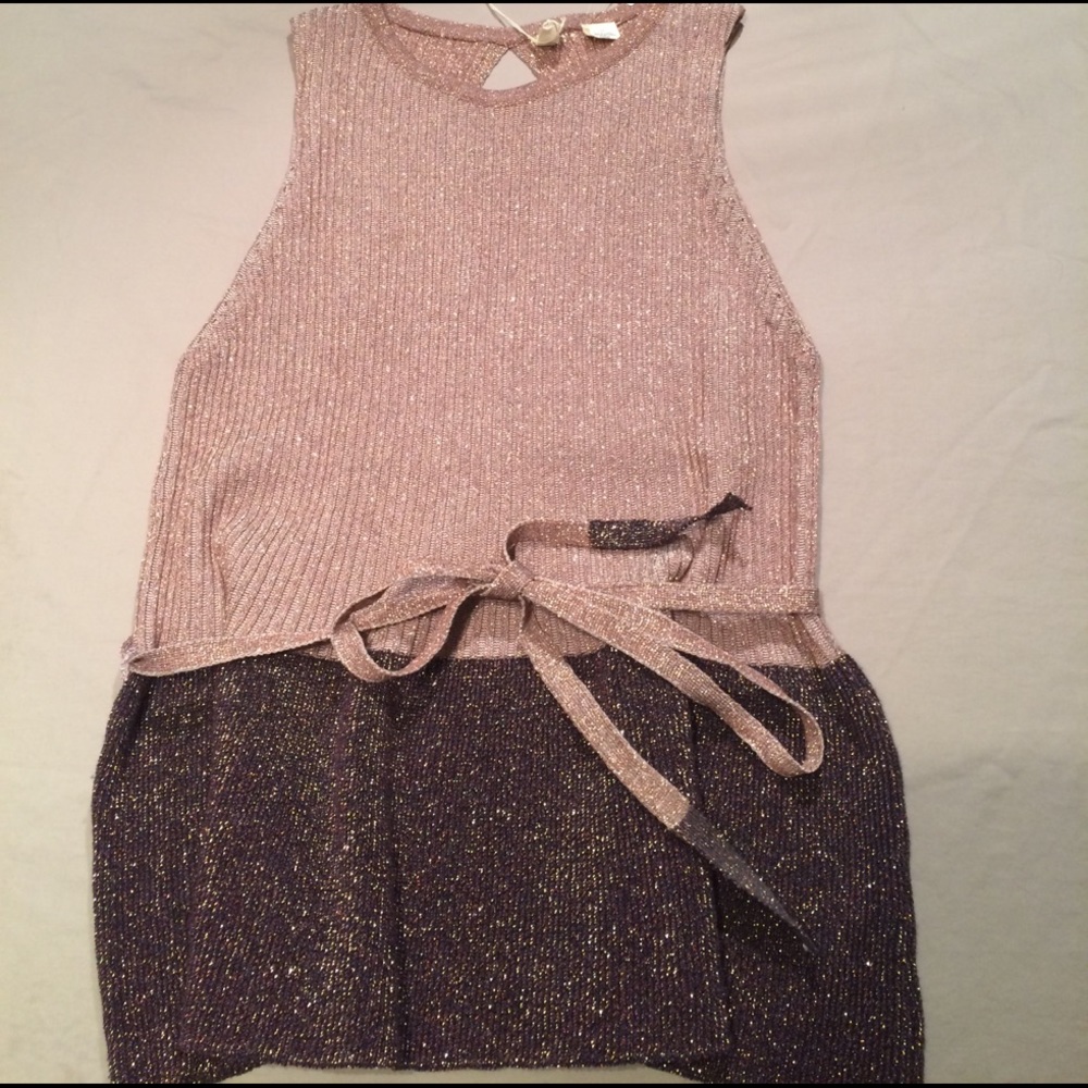Anthro Moth Ribbed Ruffle Tank (large)