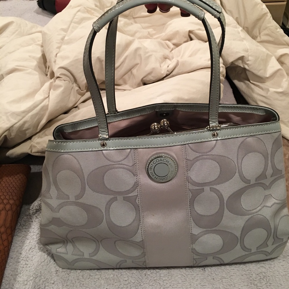 Baby Blue/Grey Coach bag