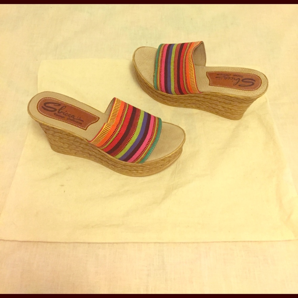 Multi Colored Platform Wedge